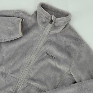 Marmot Womens Gray High Pile Fleece Full Zip‎ Jacket Mock Neck Size M Y45050